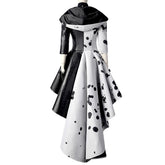 Halloweez Cruella De Vil Cosplay Coat - Iconic Villain-Inspired Fashion for Halloween and Special Events - Halloweez